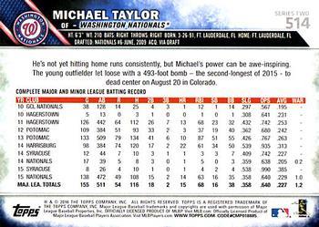 2016 Topps - 65th Anniversary #514 Michael Taylor Back
