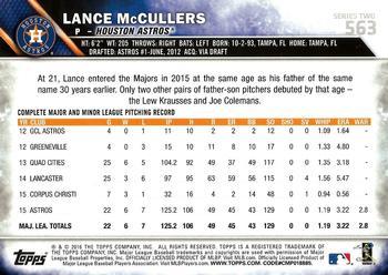2016 Topps - 65th Anniversary #563 Lance McCullers Back