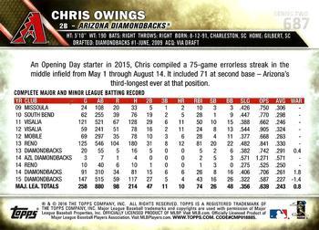 2016 Topps - 65th Anniversary #687 Chris Owings Back