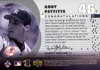 2002 Upper Deck - The People's Choice #PJ-AP Andy Pettitte  Back