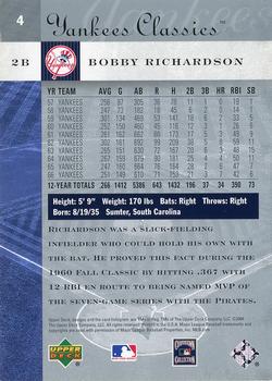 2004 Upper Deck Yankees Classics - UD Promos #4 Bobby Richardson Back