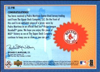 2002 Upper Deck - Sons of Summer #SS-PM Pedro Martinez Back