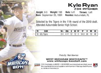 2011 Choice West Michigan Whitecaps #22 Kyle Ryan Back