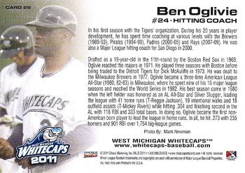 2011 Choice West Michigan Whitecaps #28 Ben Oglivie Back