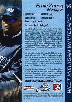 2012 Choice West Michigan Whitecaps #27 Ernie Young Back
