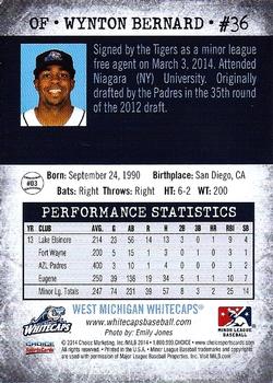 2014 Choice West Michigan Whitecaps #03 Wynton Bernard Back