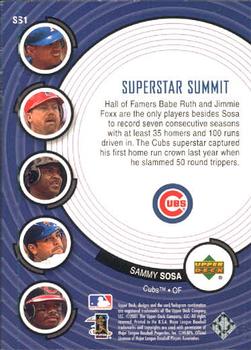 2002 Upper Deck - Superstar Summit (Series 1) #SS1 Sammy Sosa  Back