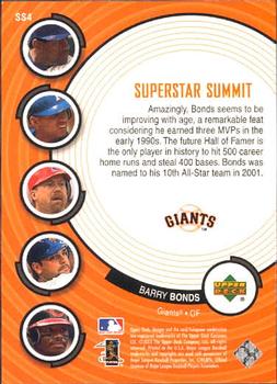 2002 Upper Deck - Superstar Summit (Series 1) #SS4 Barry Bonds  Back
