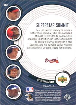 2002 Upper Deck - Superstar Summit (Series 2) #SS8 Greg Maddux  Back