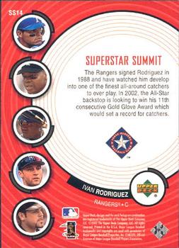 2002 Upper Deck - Superstar Summit (Series 2) #SS14 Ivan Rodriguez  Back