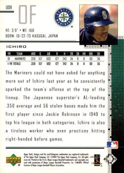 2002 Upper Deck - UD Plus Hobby #UD11 Ichiro Back