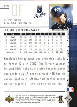 2002 Upper Deck - UD Plus Hobby #UD27 Chuck Knoblauch  Back