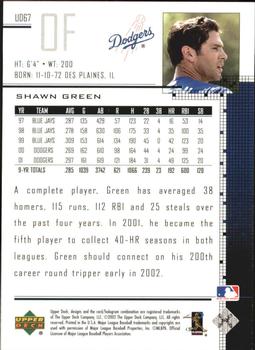 2002 Upper Deck - UD Plus Hobby #UD67 Shawn Green  Back