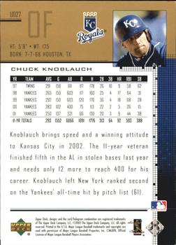 2002 Upper Deck - UD Plus Retail #UD27 Chuck Knoblauch  Back