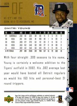 2002 Upper Deck - UD Plus Retail #UD28 Dmitri Young  Back