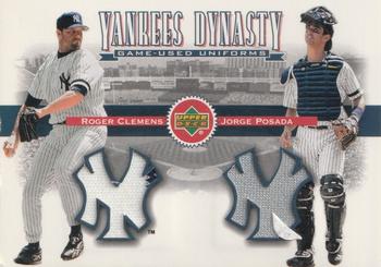 2002 Upper Deck - Yankee Dynasty #YJ-CP Roger Clemens / Jorge Posada  Front