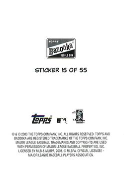 2003 Bazooka - 4-on-1 Stickers #15 Cristian Guzman / Paul Konerko / Mike Sweeney / Scott Rolen Back