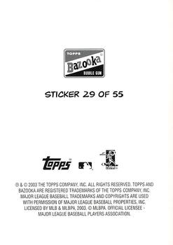 2003 Bazooka - 4-on-1 Stickers #29 Brian Giles / J.D. Drew / Marlon Byrd / Joe Borchard Back