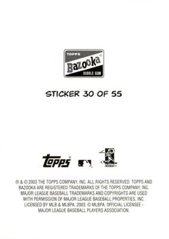 2003 Bazooka - 4-on-1 Stickers #30 Freddy Garcia / Bartolo Colon / Mike Mussina / Al Leiter Back