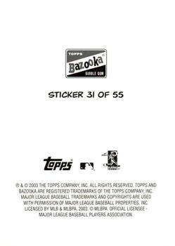 2003 Bazooka - 4-on-1 Stickers #31 Mike Lowell / Richie Sexson / Paul Lo Duca / Jason Kendall Back