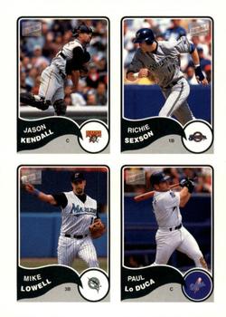 2003 Bazooka - 4-on-1 Stickers #31 Mike Lowell / Richie Sexson / Paul Lo Duca / Jason Kendall Front