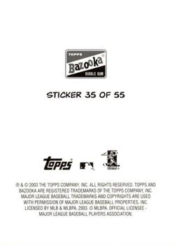 2003 Bazooka - 4-on-1 Stickers #35 Kazuhisa Ishii / Willie Harris / Jason Jennings / Nick Johnson Back