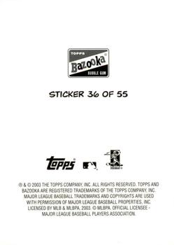 2003 Bazooka - 4-on-1 Stickers #36 Sean Burnett / Josh Beckett / Mark Mulder / Paul Byrd Back