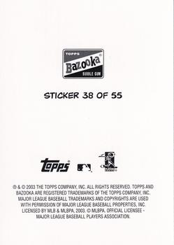 2003 Bazooka - 4-on-1 Stickers #38 Dewon Brazelton / Jonny Gomes / Jose Cruz / Roy Halladay Back
