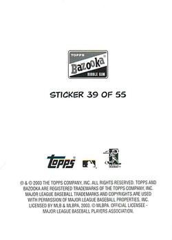 2003 Bazooka - 4-on-1 Stickers #39 Odalis Perez / Randy Wolf / Matt Clement / Kevin Brown Back