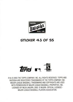 2003 Bazooka - 4-on-1 Stickers #43 Magglio Ordonez / Carlos Lee / Randall Simon / Dmitri Young Back