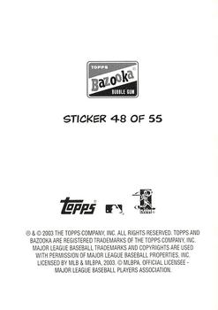 2003 Bazooka - 4-on-1 Stickers #48 Mike Cameron / Preston Wilson / Pokey Reese / Jermaine Dye Back