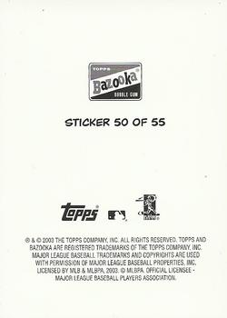 2003 Bazooka - 4-on-1 Stickers #50 Kip Wells / Rodrigo Lopez / Jason Simontacchi / Matt Morris Back