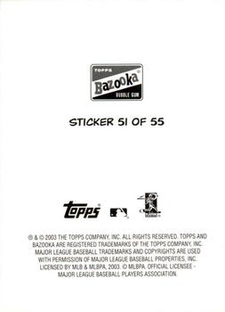 2003 Bazooka - 4-on-1 Stickers #51 Dallas McPherson / Josh Hamilton / Jeremy Bonderman / Aaron Heilman Back