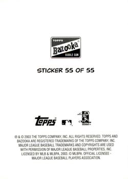 2003 Bazooka - 4-on-1 Stickers #55 Chris Kroski / Callix Crabbe / Donald Hood / Gary Schneidmiller Back