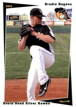 2010 Grandstand South Bend Silver Hawks #NNO Bradin Hagens Front