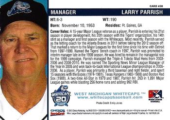 2013 Choice West Michigan Whitecaps #30 Larry Parrish Back