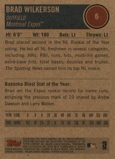 2003 Bazooka - Minis #6 Brad Wilkerson Back
