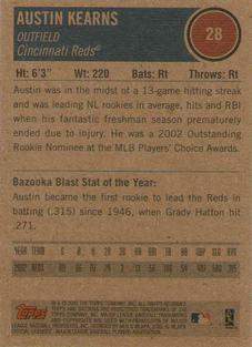2003 Bazooka - Minis #28 Austin Kearns Back