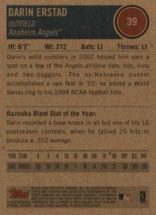 2003 Bazooka - Minis #39 Darin Erstad Back