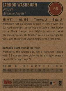 2003 Bazooka - Minis #56 Jarrod Washburn Back