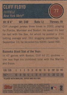 2003 Bazooka - Minis #77 Cliff Floyd Back