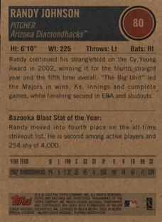 2003 Bazooka - Minis #80 Randy Johnson Back