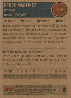 2003 Bazooka - Minis #90 Pedro Martinez Back