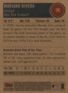 2003 Bazooka - Minis #96 Mariano Rivera Back