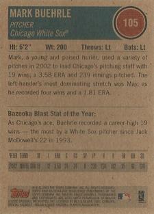 2003 Bazooka - Minis #105 Mark Buehrle Back