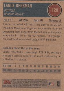 2003 Bazooka - Minis #120 Lance Berkman Back