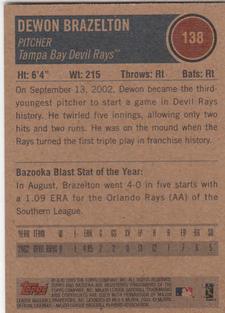 2003 Bazooka - Minis #138 Dewon Brazelton Back