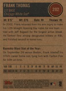 2003 Bazooka - Minis #202 Frank Thomas Back