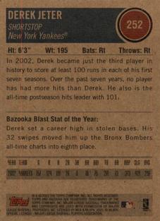2003 Bazooka - Minis #252 Derek Jeter Back