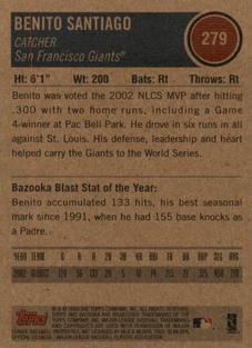 2003 Bazooka - Minis #279 Benito Santiago Back